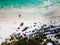 Aerial view of Pescadores beach in Tulum Mexico