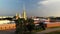 Aerial view. Peter and Paul Fortress in Saint-Petersburg. Sight on summer sunset