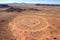 aerial view of petroglyph site in remote desert