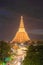 Aerial view of Phra Pathom Chedi stupa temple in Nakhon Pathom near Bangkok City, Thailand. Tourist attraction. Thai landmark