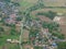 Aerial view of Phrae city from airbus twin propeller
