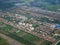 Aerial view of Phrae city from airbus twin propeller takeoff