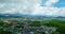 Aerial view Phuket city town in sunny day,Hyperlapse clouds over Building and mountains in phuket island Thailand