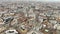 Aerial view of Piazza Duomo in front of the Gothic cathedral in the center