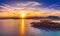 aerial view of the picturesque Gaborone dam at sunset