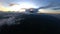 Aerial view picturesque natural volcano landscape cloud sky sunset sunrise horizon high altitude