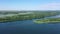 Aerial view of the picturesque river in summer.