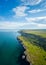 Aerial view with picturesque rocky coastline