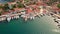 Aerial view of the pictursque Fiskardo village and port Kefalonia island, Greece