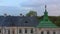 Aerial view of Pidhirtsi Castle and church near it in spring, Ukraine