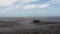 Aerial view of Pier revealing panoramic landscape of empty beach