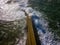 Aerial view of a pier with rocks. Pizzo Calabro pier, panoramic view from above. Broken pier, force of the sea. Power of Waves. N