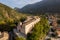 Aerial view of Piobbico town in Marche region in Italy