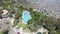 Aerial view at Piscina Antilen (Tupahue swimming Pool in Santiago, Chile.