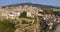 Aerial view of Pizzo Calabro at sunset, Calabria, Italy.