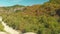 Aerial view of Plakidas arched stone bridge of Zagori region in Northern Greece