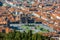 Aerial view of Plaza de Armas Cuzco city peruvian Andes