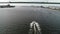 Aerial View of Pleasure Fishing Speed Boat Delaware River Philadelphia