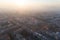 Aerial view of Podgorica city during sunset