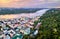 Aerial view of Podil, a historic district of Kiev, Ukraine