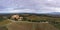 aerial view of the Poggio alle Mura Castle and Villa Banfi wine resort in Tuscany