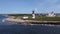 Aerial View of Point Judith Lighthouse, Narragansett, Rhode Island in Early August 2023