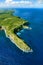Aerial view of the Pointe de la Grande Vigie, Grande-Terre, Guadeloupe, Caribbean
