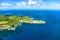 Aerial view of the Pointe de la Grande Vigie, Grande-Terre, Guadeloupe, Caribbean