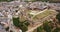 Aerial view of Ponferrada with Templar castle, province of Leon, Spain