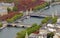 Aerial view of Pont Alexandre III bridge in Paris