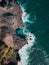 Aerial view of Pont Naturel Mauritius. Natural stone bridge, atraction of southern coastline in Mauritius.