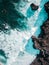 Aerial view of Pont Naturel Mauritius. Natural stone bridge, atraction of southern coastline in Mauritius.