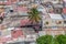 Aerial view of a poor neighborhood in the central area of Luanda city, typical African ghetto