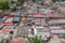 Aerial view of a poor neighborhood in the central area of â€‹â€‹Luanda city, typical African ghetto