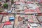 Aerial view of a poor neighborhood in the central area of â€‹â€‹Luanda city, typical African ghetto