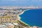 Aerial view of popular seaside resort city Antalya, Turkey