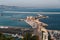 Aerial view of port of Ancona, Coast Guard building and the Red Lighthouse. Bright summer day, travel concept