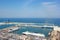 Aerial view of the port for cruise ships from Barcelona Spain