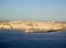 Aerial view port Malta on a clear sunny day amid blue skies. Picture from cruise liner while travelling