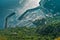 Aerial view of the port of Maratea on the Tyrrhenian coast of Basilicata, Italy