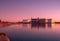 Aerial view of  Port Pirie on river during sunset