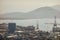 aerial view of Port of Santos harbor and cityscape, Sao Paulo coast, Brazil