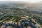 Aerial View of Porter Ranch Streets and Parks in Los Angeles