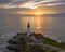 Aerial view Portland Head Lighthouse tower State of Maine