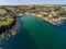 Aerial View of Portmellon in Cornwall from a drone