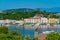 Aerial view of Porto d'Ischia town at Ischia island, Italy