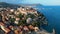 Aerial view of Porto Maurizio on the Italian Riviera in the province of Imperia, Liguria, Italy