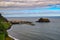 Aerial view of Porto Moniz in Madeira Island, Portugal