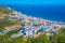 Aerial view of Portuguese coastal town Sesimbra