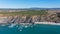 Aerial view of the Portuguese mountain coastline, Vicentina. Aljezur village, beach Vale dos Homens. Sagres